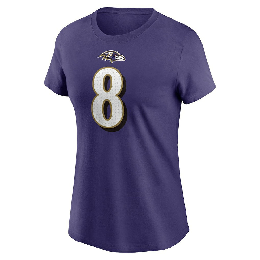 Lamar Jackson Baltimore Ravens Women's Player Name & Number T-Shirt Purple - Nike