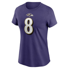 Lamar Jackson Baltimore Ravens Women's Player Name & Number T-Shirt Purple - Nike