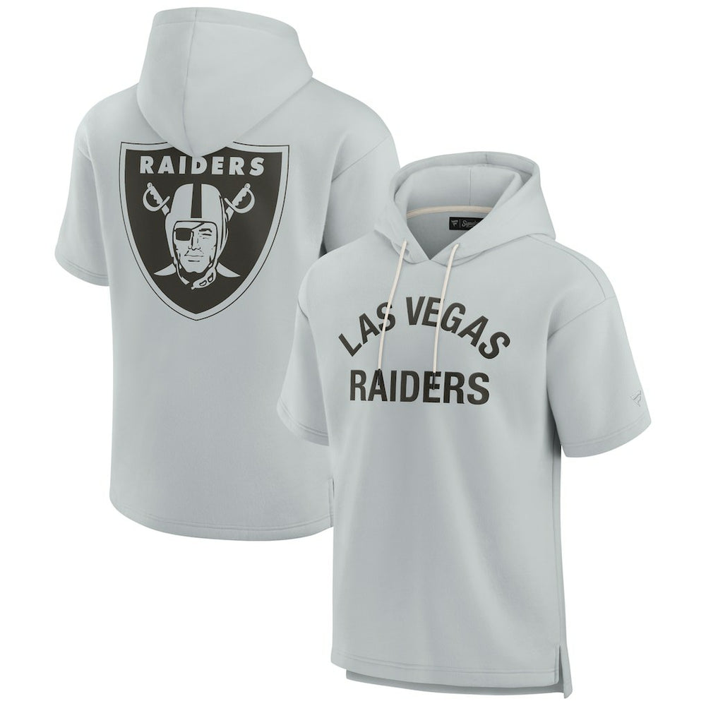 Las Vegas Raiders Unisex Elements Super Soft Fleece Short Sleeve Pullover Hoodie Gray - Fanatics