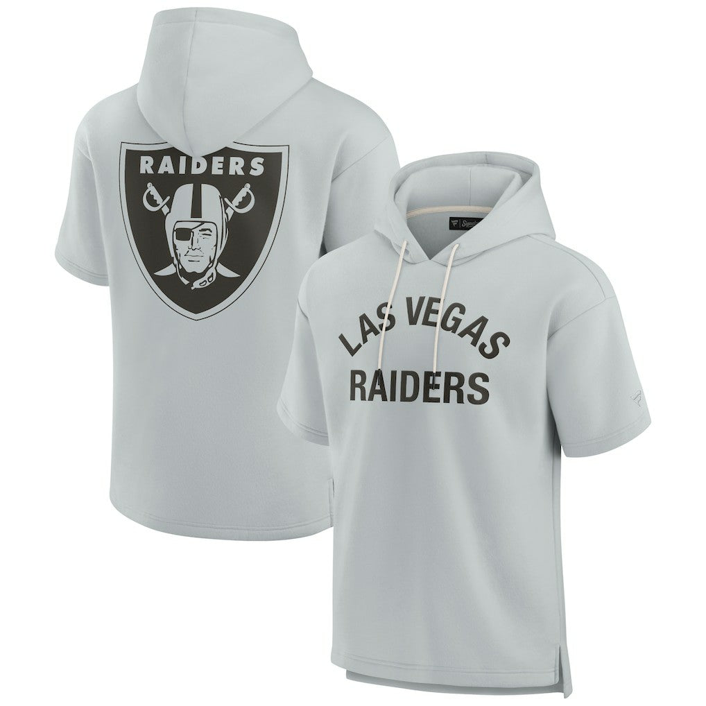 Las Vegas Raiders Unisex Elements Super Soft Fleece Short Sleeve Pullover Hoodie Gray - Fanatics
