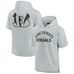 Cincinnati Bengals Unisex Elements Super Soft Fleece Short Sleeve Pullover Hoodie Gray - Fanatics
