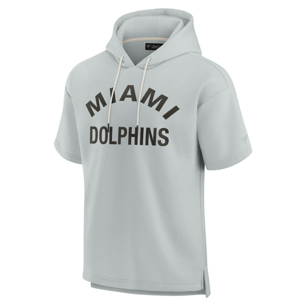 Miami Dolphins Unisex Elements Super Soft Fleece Short Sleeve Pullover Hoodie Gray - Fanatics