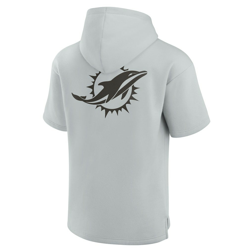 Miami Dolphins Unisex Elements Super Soft Fleece Short Sleeve Pullover Hoodie Gray - Fanatics