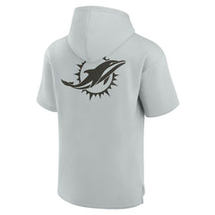 Miami Dolphins Unisex Elements Super Soft Fleece Short Sleeve Pullover Hoodie Gray - Fanatics