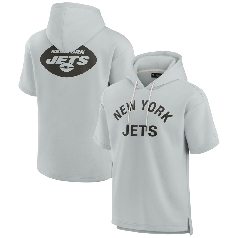 New York Jets Unisex Elements Super Soft Fleece Short Sleeve Pullover Hoodie Gray - Fanatics