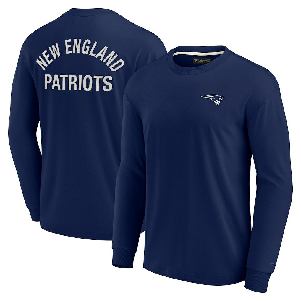 New England Patriots Unisex Elements Super Soft Long Sleeve T-Shirt Navy - Fanatics