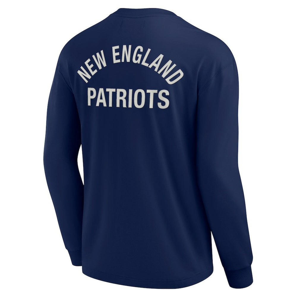 New England Patriots Unisex Elements Super Soft Long Sleeve T-Shirt Navy - Fanatics