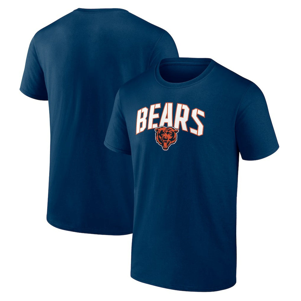 Chicago Bears Arched Kicker Stencil T-Shirt Navy - NFL