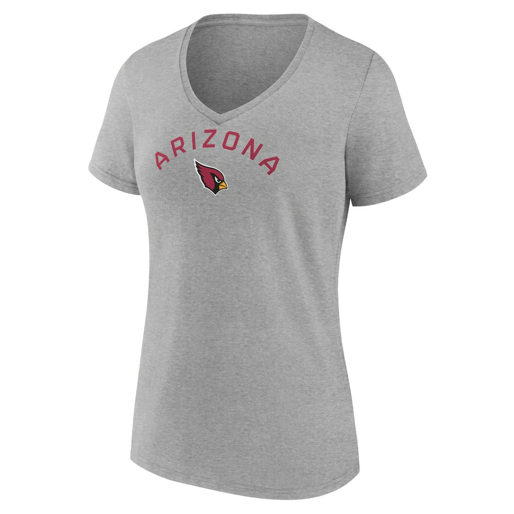 Arizona Cardinals Women's Team Arc V-Neck T-Shirt Heather Gray - NFL