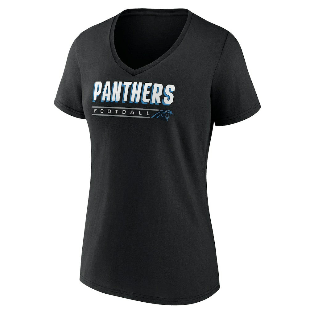 Carolina Panthers Women's Primary Play V-Neck T-Shirt Black - NFL