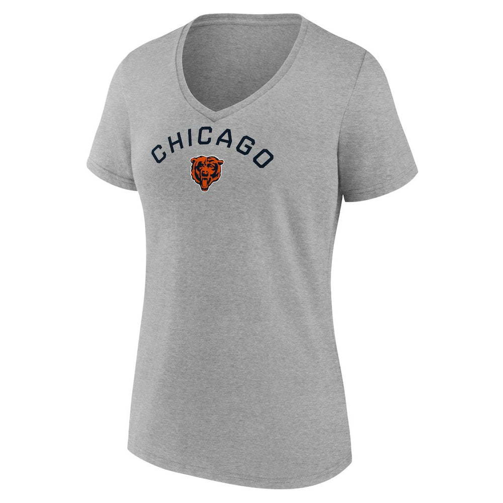 Chicago Bears Women's Team Arc V-Neck T-Shirt Heather Gray - NFL