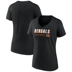 Cincinnati Bengals Women's Primary Play V-Neck T-Shirt Black - NFL
