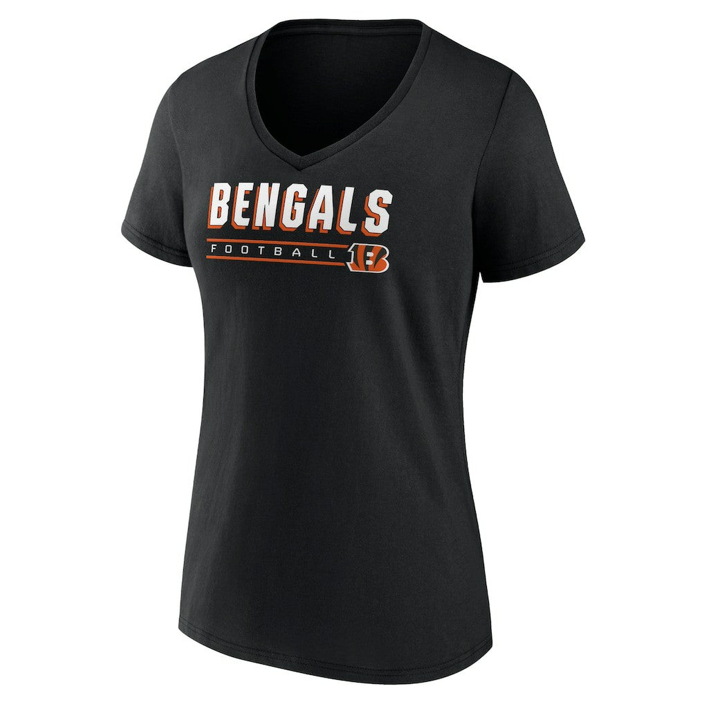 Cincinnati Bengals Women's Primary Play V-Neck T-Shirt Black - NFL