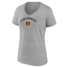 Cincinnati Bengals Women's Team Arc V-Neck T-Shirt Heather Gray - NFL