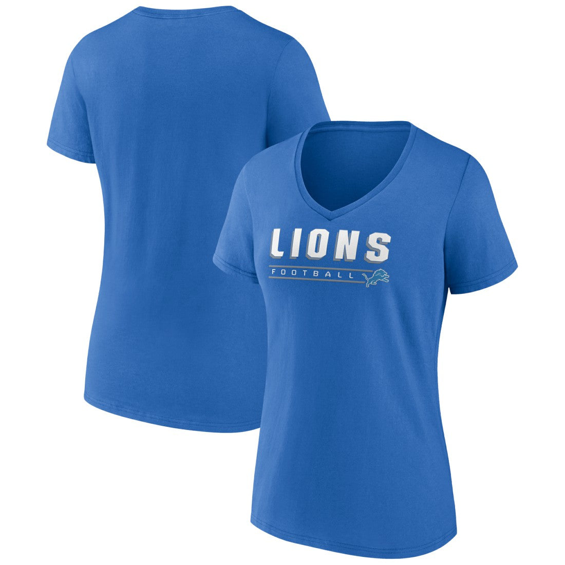 Detroit Lions Women's Primary Play V-Neck T-Shirt Blue - NFL