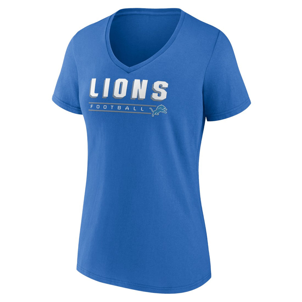Detroit Lions Women's Primary Play V-Neck T-Shirt Blue - NFL