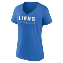 Detroit Lions Women's Primary Play V-Neck T-Shirt Blue - NFL