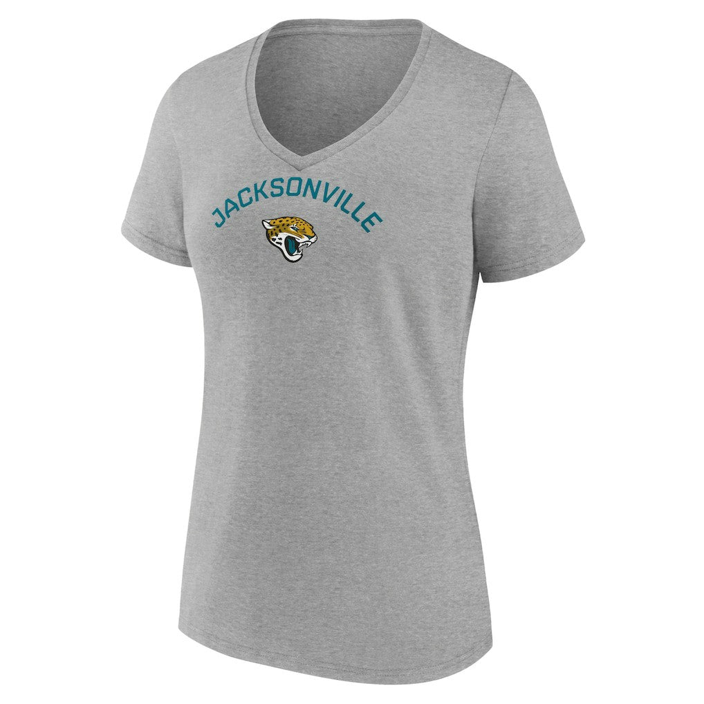 Jacksonville Jaguars Women's Team Arc V-Neck T-Shirt Heather Gray - NFL