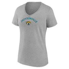 Jacksonville Jaguars Women's Team Arc V-Neck T-Shirt Heather Gray - NFL
