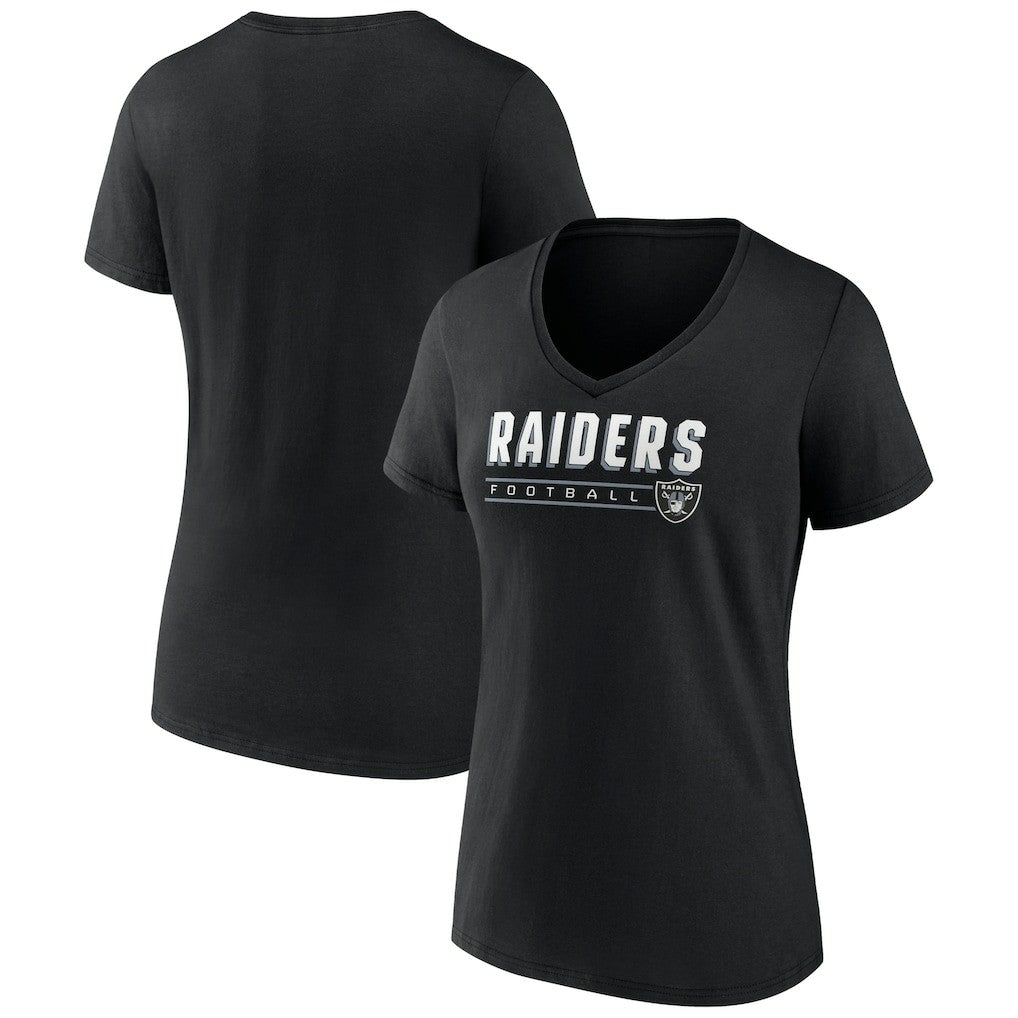 Las Vegas Raiders Women's Primary Play V-Neck T-Shirt Black - NFL