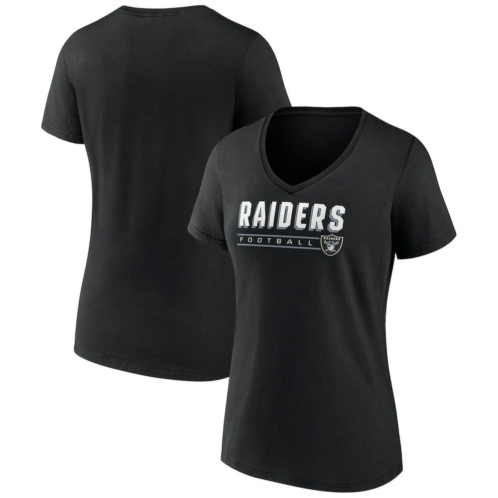 Las Vegas Raiders Women's Primary Play V-Neck T-Shirt Black - NFL