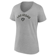Las Vegas Raiders Women's Team Arc V-Neck T-Shirt Heather Gray - NFL