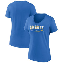 Los Angeles Chargers Women's Primary Play V-Neck T-Shirt Powder Blue - NFL
