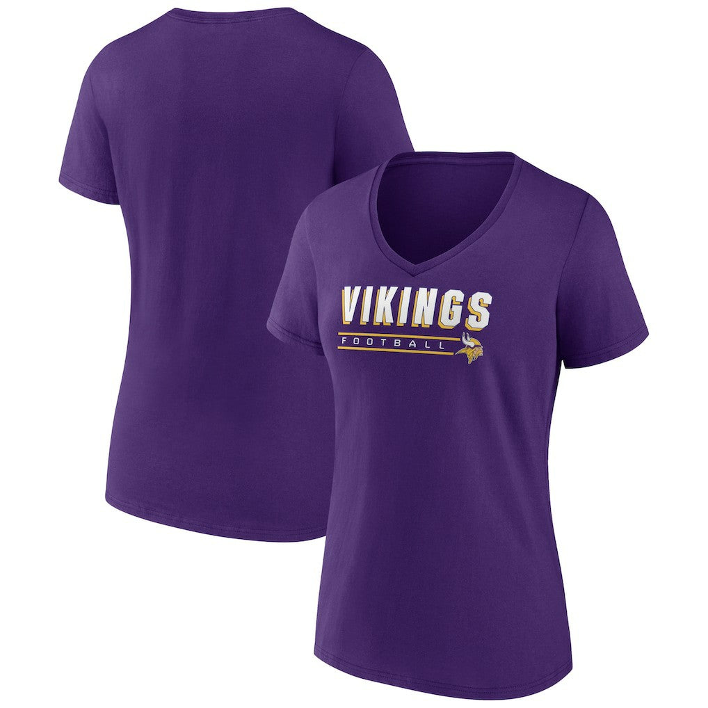 Minnesota Vikings Women's Primary Play V-Neck T-Shirt Purple - NFL