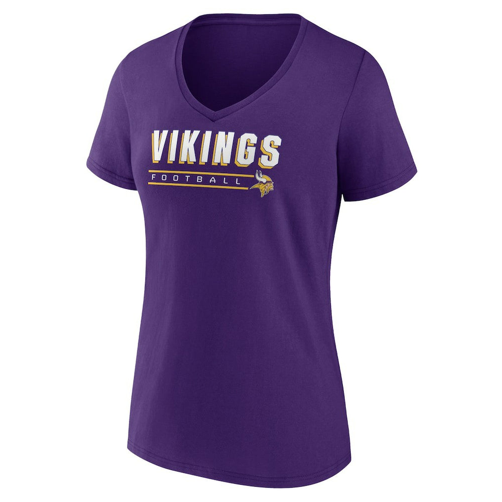 Minnesota Vikings Women's Primary Play V-Neck T-Shirt Purple - NFL