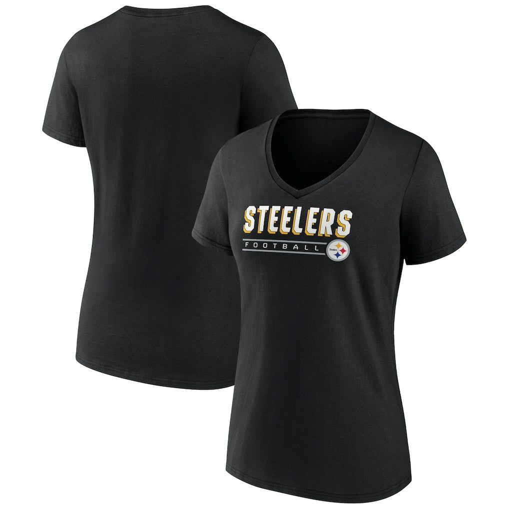 Pittsburgh Steelers Women's Primary Play V-Neck T-Shirt Black - NFL