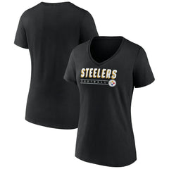Pittsburgh Steelers Women's Primary Play V-Neck T-Shirt Black - NFL