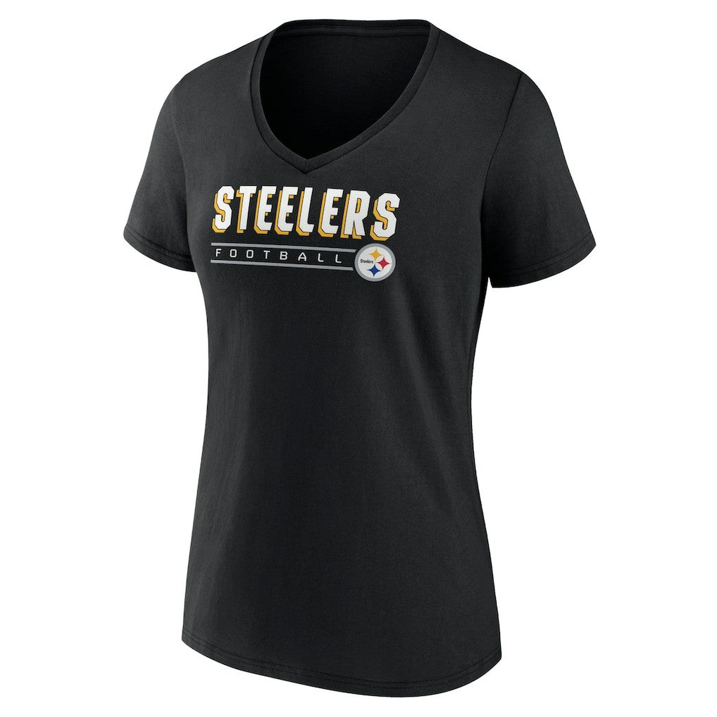 Pittsburgh Steelers Women's Primary Play V-Neck T-Shirt Black - NFL