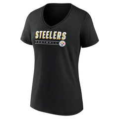 Pittsburgh Steelers Women's Primary Play V-Neck T-Shirt Black - NFL