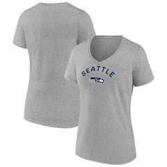 Seattle Seahawks Women's Team Arc V-Neck T-Shirt Heather Gray - NFL