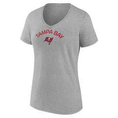 Tampa Bay Buccaneers Women's Team Arc V-Neck T-Shirt Heather Gray - NFL