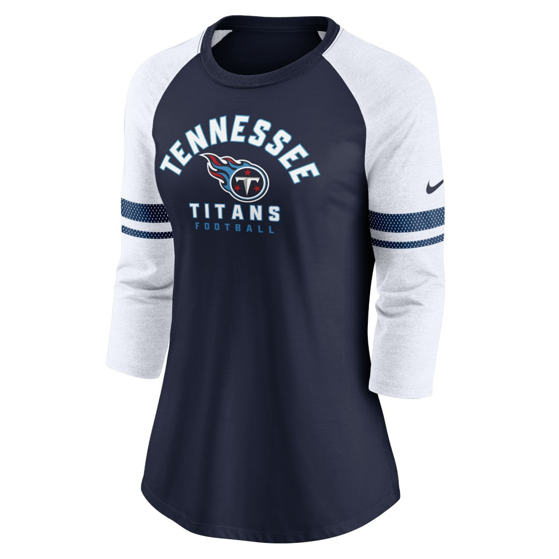 Tennessee Titans Women's Fashion 3/4-Sleeve Lightweight Raglan Fashion T-Shirt Navy - Nike