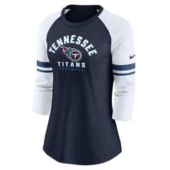 Tennessee Titans Women's Fashion 3/4-Sleeve Lightweight Raglan Fashion T-Shirt Navy - Nike