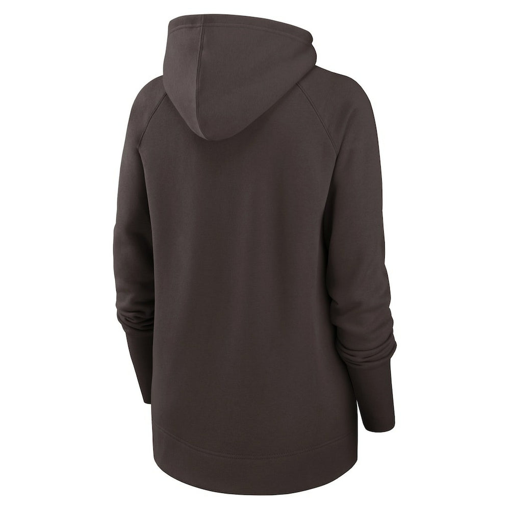 Cleveland Browns Women's Asymmetrical Raglan Full-Zip Hoodie Brown - Nike