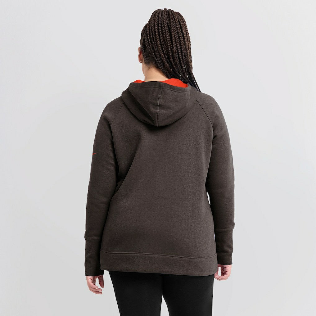 Cleveland Browns Women's Asymmetrical Raglan Full-Zip Hoodie Brown - Nike