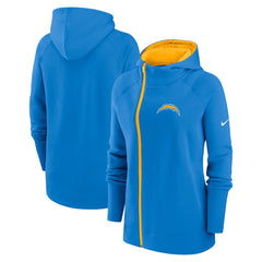 Los Angeles Chargers Women's Asymmetrical Raglan Full-Zip Hoodie Powder Blue - Nike
