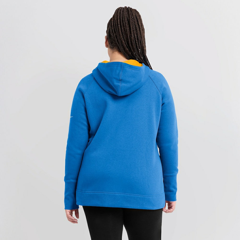Los Angeles Chargers Women's Asymmetrical Raglan Full-Zip Hoodie Powder Blue - Nike