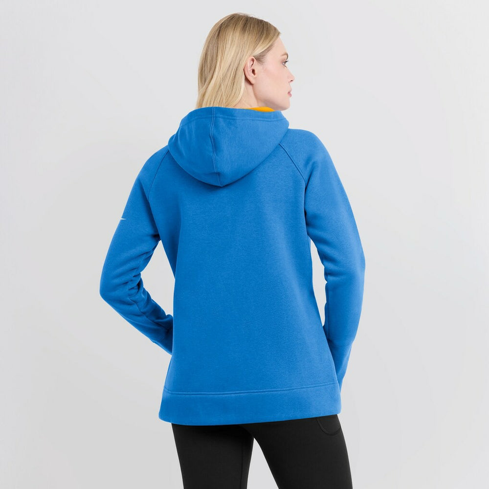 Los Angeles Chargers Women's Asymmetrical Raglan Full-Zip Hoodie Powder Blue - Nike