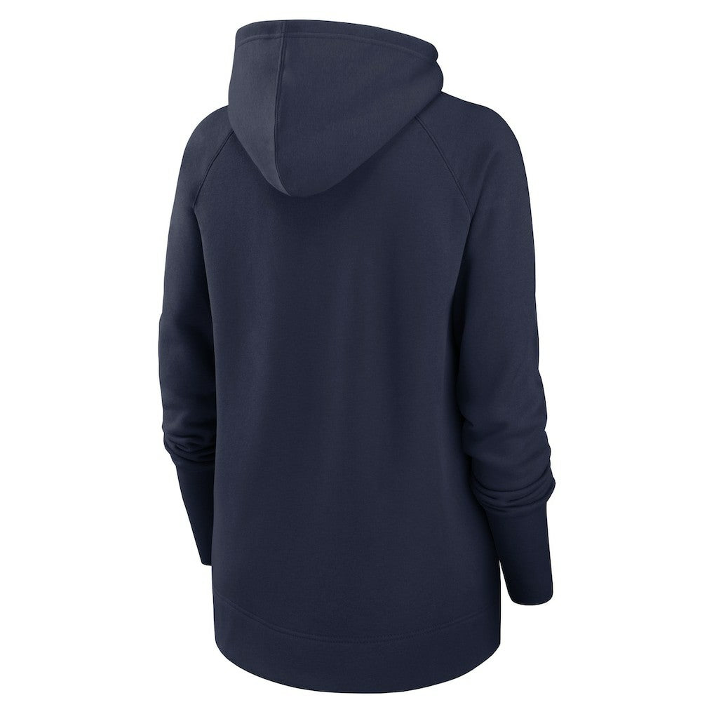 New England Patriots Women's Asymmetrical Raglan Full-Zip Hoodie Navy - Nike