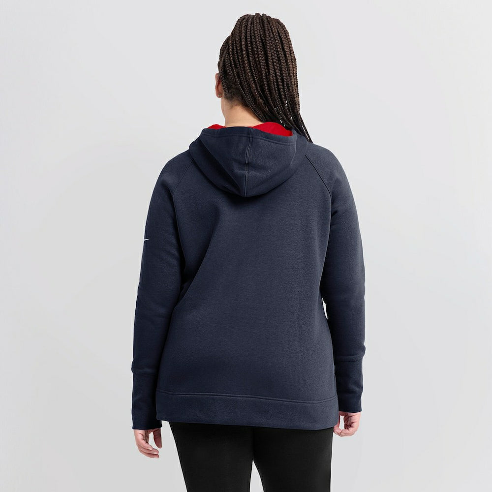New England Patriots Women's Asymmetrical Raglan Full-Zip Hoodie Navy - Nike