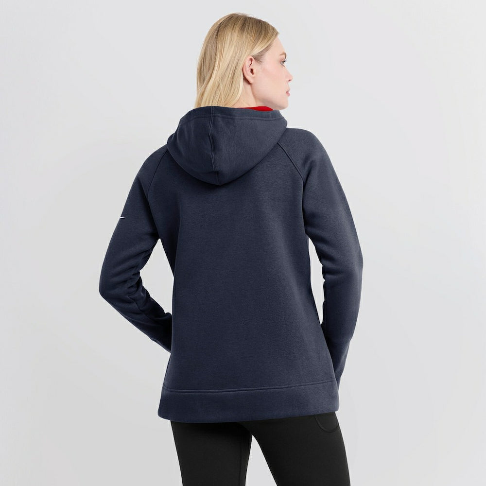 New England Patriots Women's Asymmetrical Raglan Full-Zip Hoodie Navy - Nike