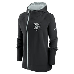 Las Vegas Raiders Women's Asymmetrical Raglan Full-Zip Hoodie Black - Nike