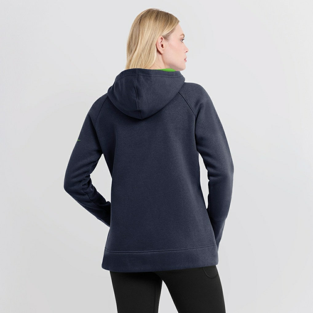 Seattle Seahawks Women's Asymmetrical Raglan Full-Zip Hoodie College Navy - Nike