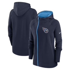 Tennessee Titans Women's Asymmetrical Raglan Full-Zip Hoodie Navy - Nike