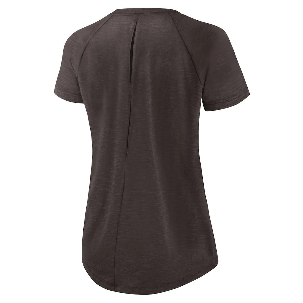 Cleveland Browns Women's Back Slit Lightweight Fashion T-Shirt White/Heather Scarlet - Nike