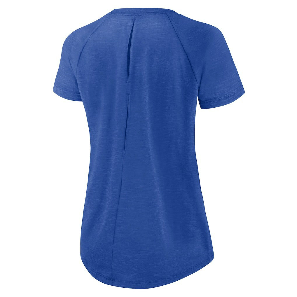 Los Angeles Rams Women's Back Slit Lightweight Fashion T-Shirt White/Heather Scarlet - Nike